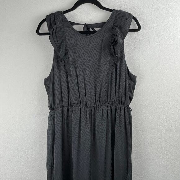 19 Cooper Lightweight Black Zebra Ruffled Sleeveless Pants Jumpsuit XL NWT - Picture 6 of 15